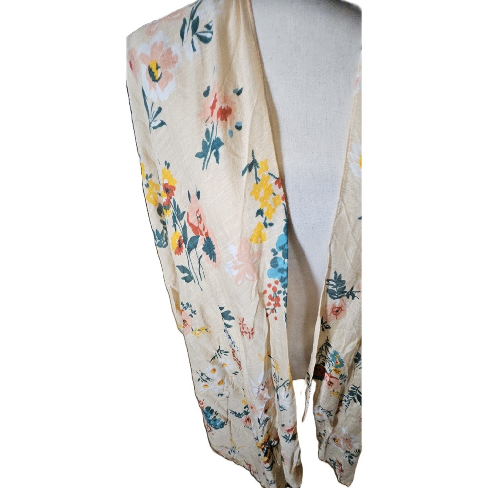 Wonderly Floral Kimono Womens One Size Boho Festival Beach Cover Up Multicolor